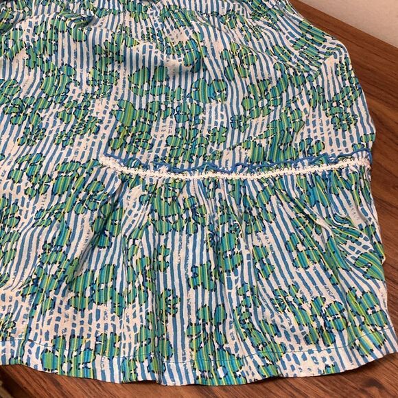 Poupette St. Barth Girls Clara Sleeveless Maxi Dress in Blue/Green Print. - Picture 6 of 9